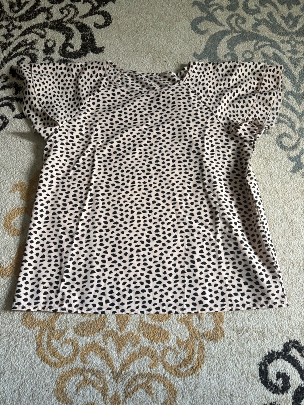 SHEIN Beige Top with Black Spot Print
